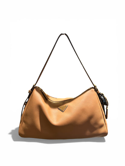 Prada camel shoulder bag