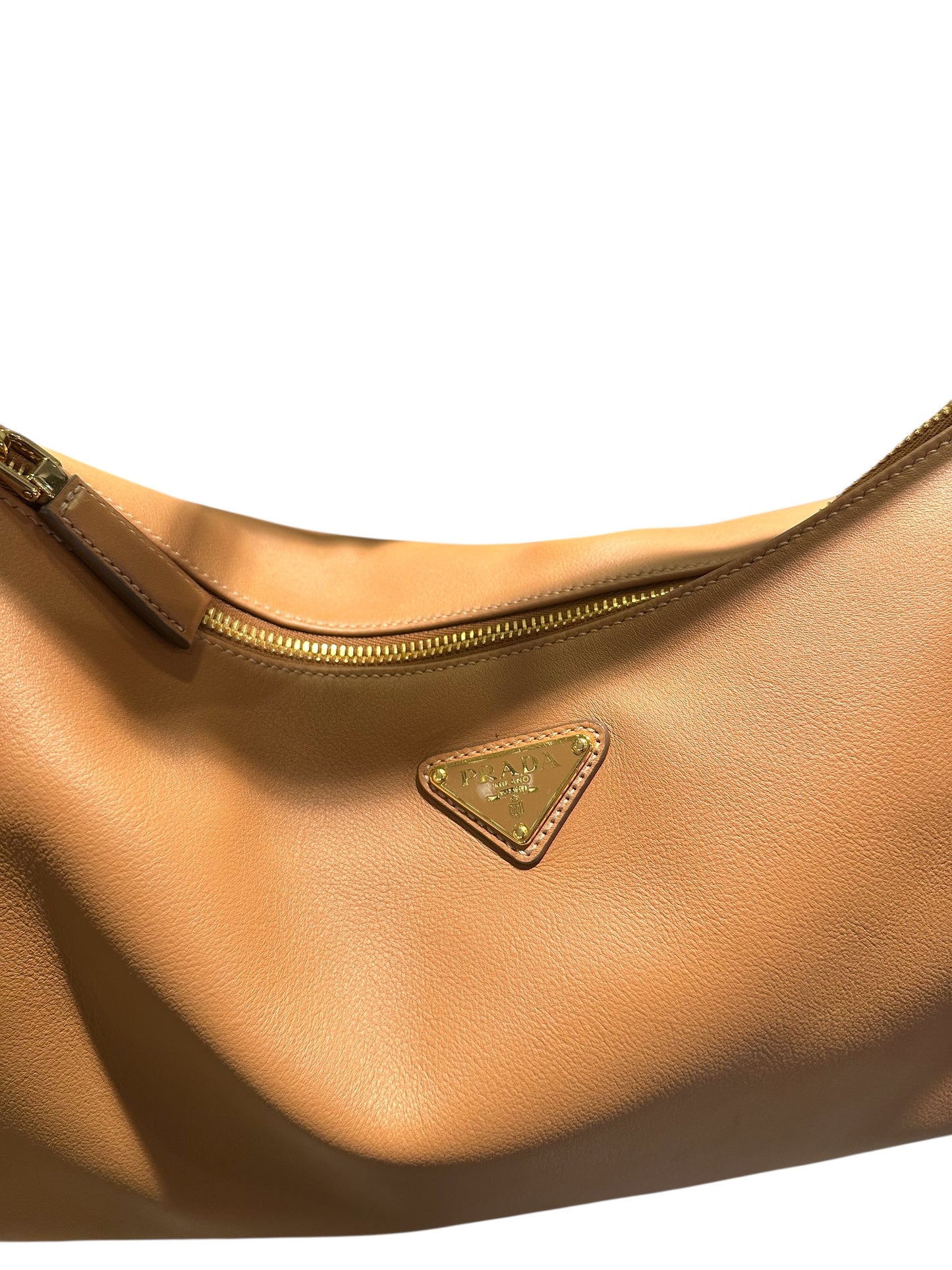 Prada camel shoulder bag