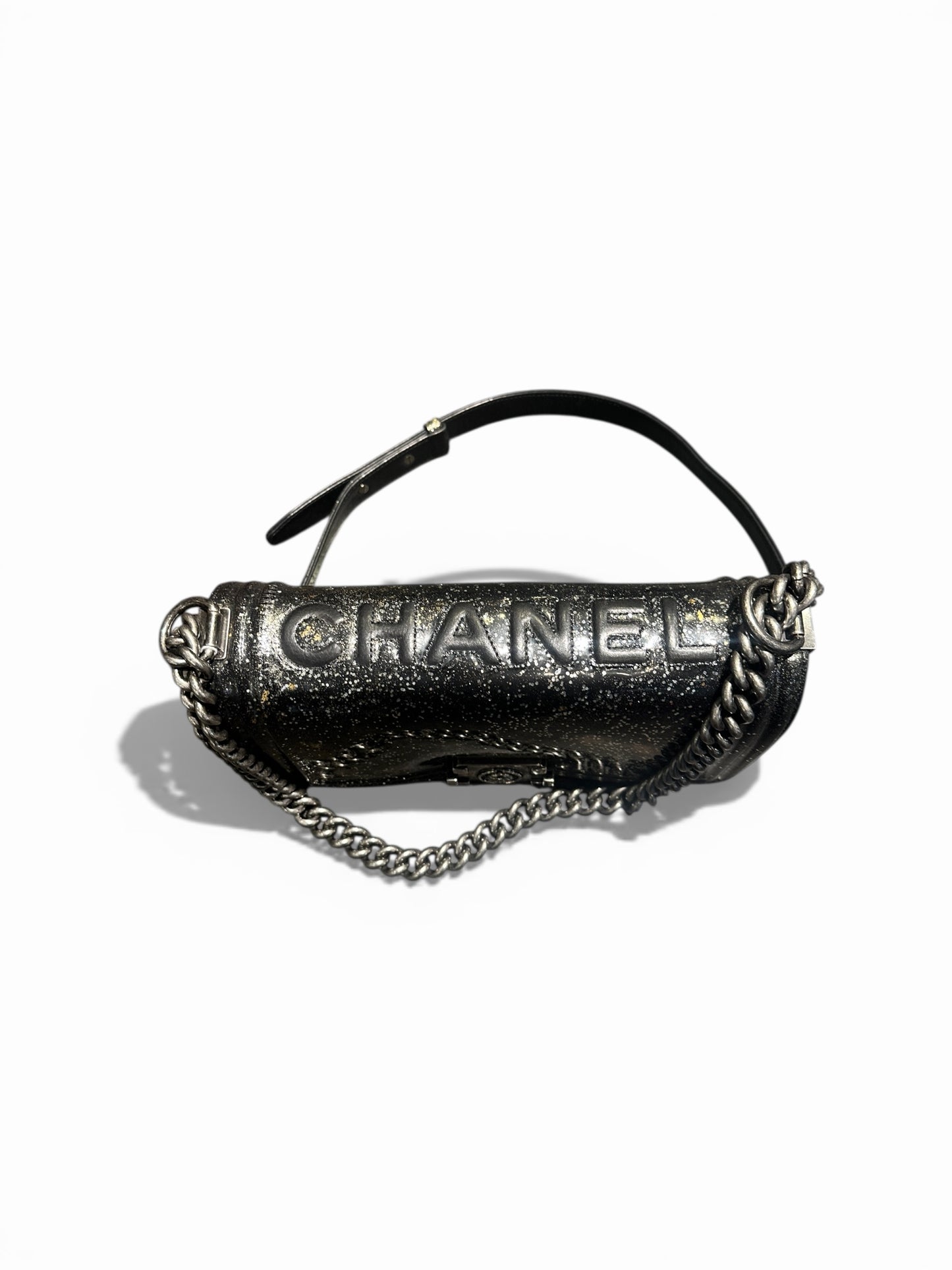 Chanel Boy Old Medium – Crystal Glitter (silver)