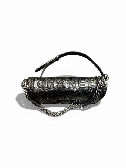 Chanel Boy Old Medium – Crystal Glitter (silver)