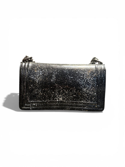 Chanel Boy Old Medium – Crystal Glitter (silver)