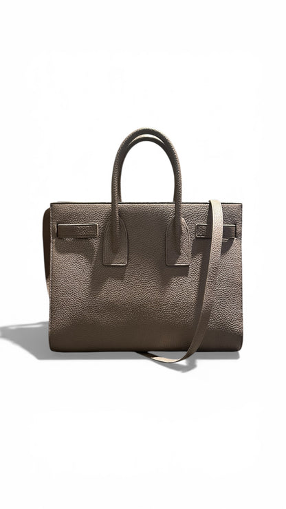 Saint Laurent – Sac de Jour en cuir grainé taupe
