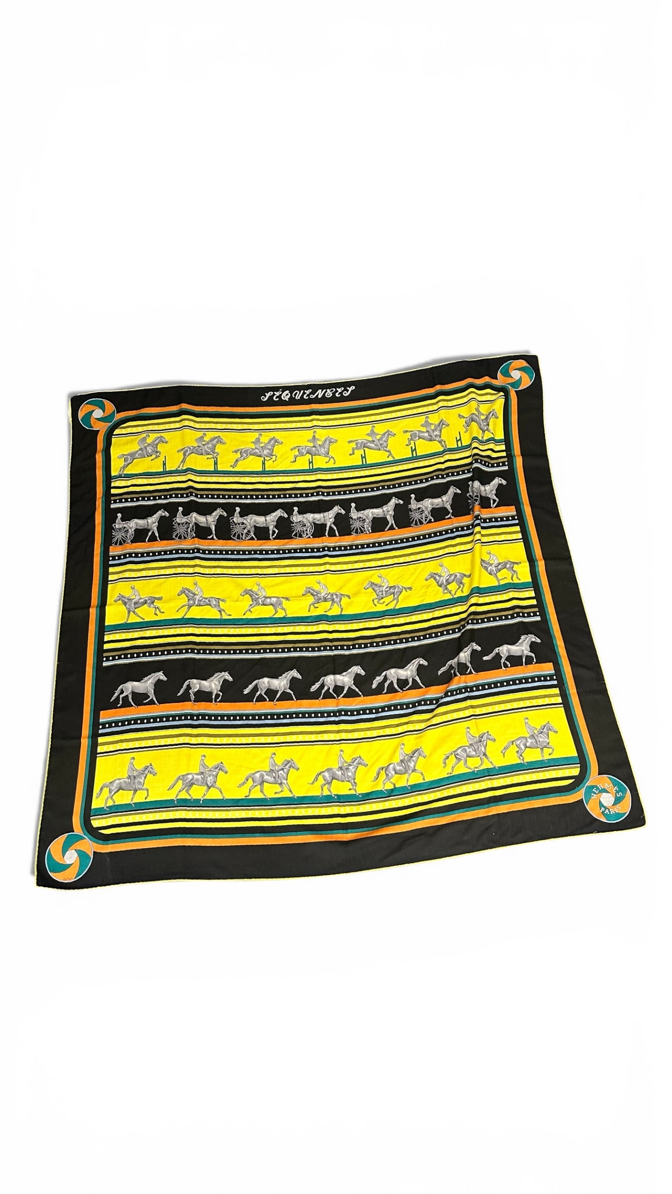 Hermès – 140 Cashmere Shawl, Equestrian motif