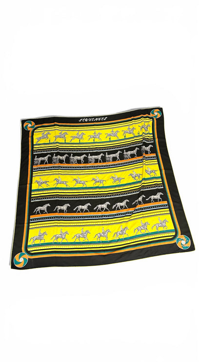 Hermès – 140 Cashmere Shawl, Equestrian motif