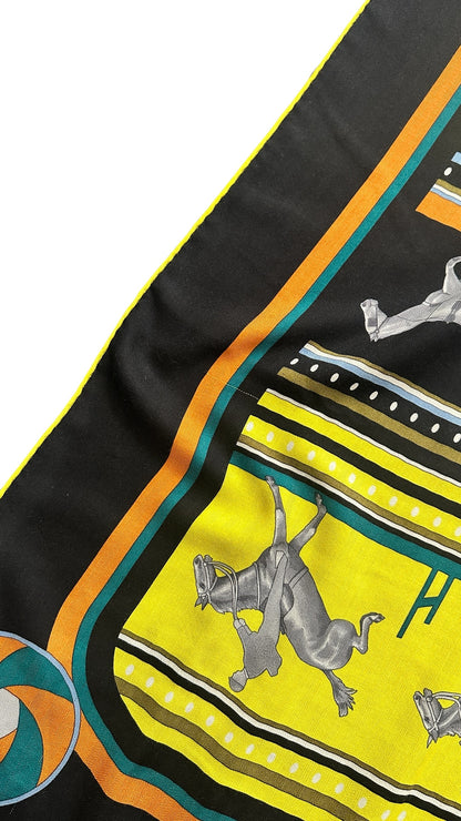 Hermès – 140 Cashmere Shawl, Equestrian motif