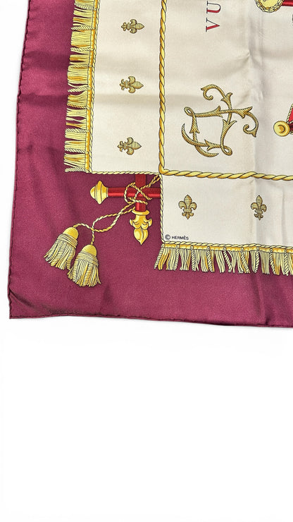 Carré Hermès "Vue du Carrosse de la Galère la réale"– Soie 90 cm