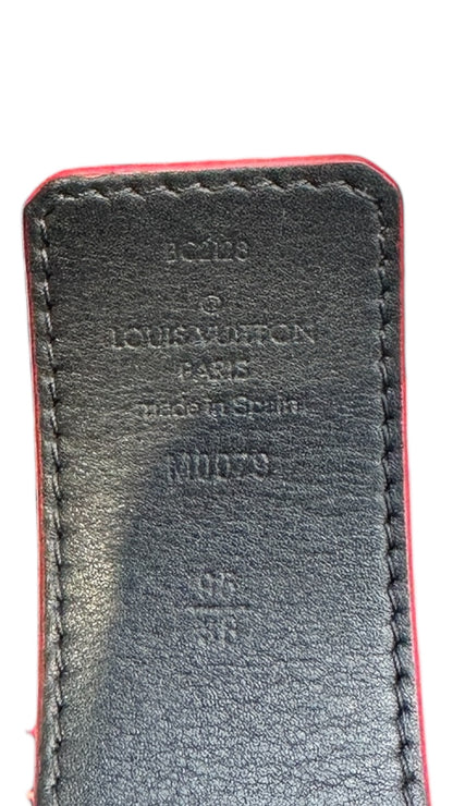 Ceinture LV Initiales cuir noir