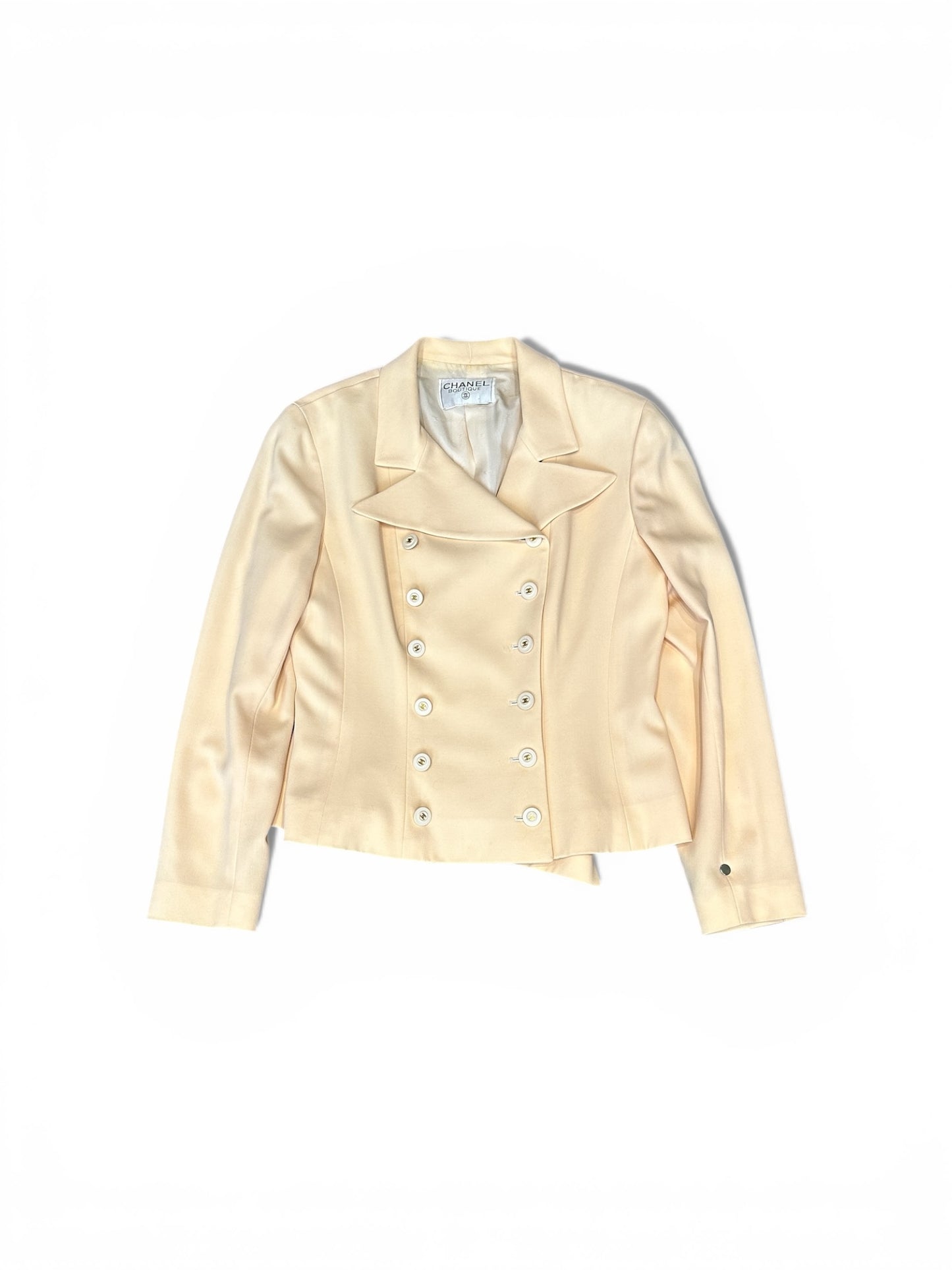 Veste Chanel Boutique en tweed crème – Vintage Karl Lagerfeld (circa 1988–1992)
