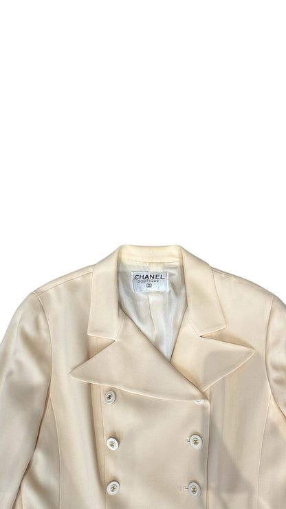 Veste Chanel Boutique en tweed crème – Vintage Karl Lagerfeld (circa 1988–1992)