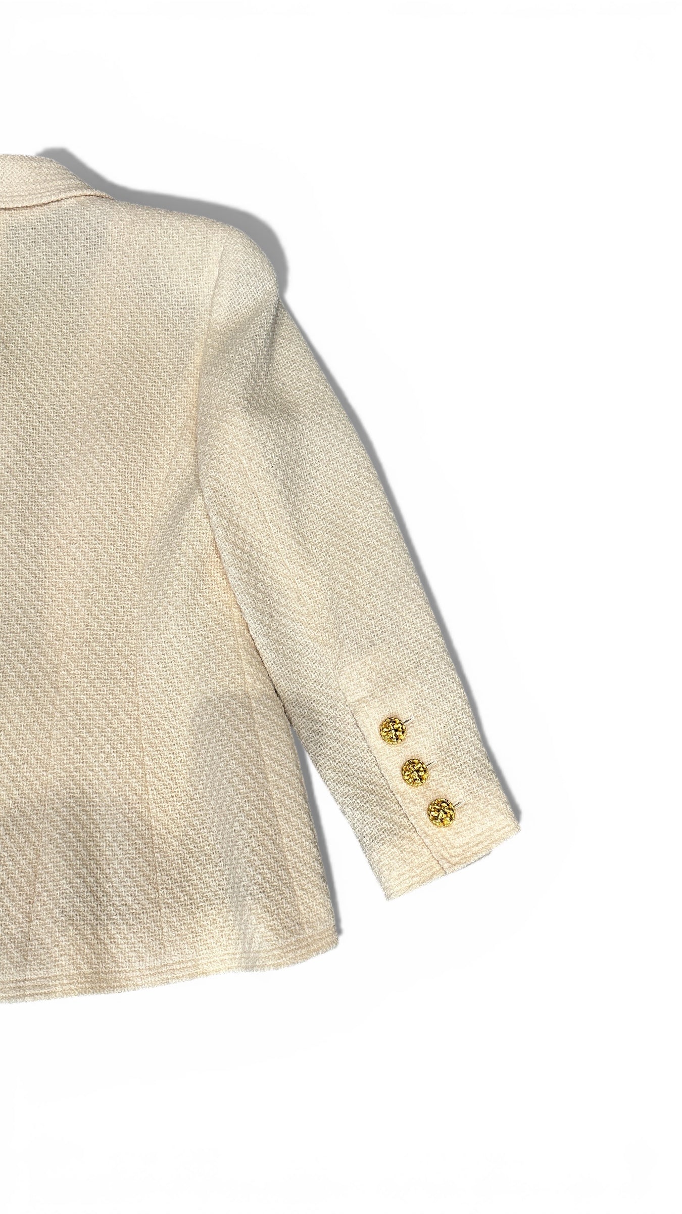 Veste Chanel Boutique en tweed crème – Vintage Karl Lagerfeld (circa 1988–1992)