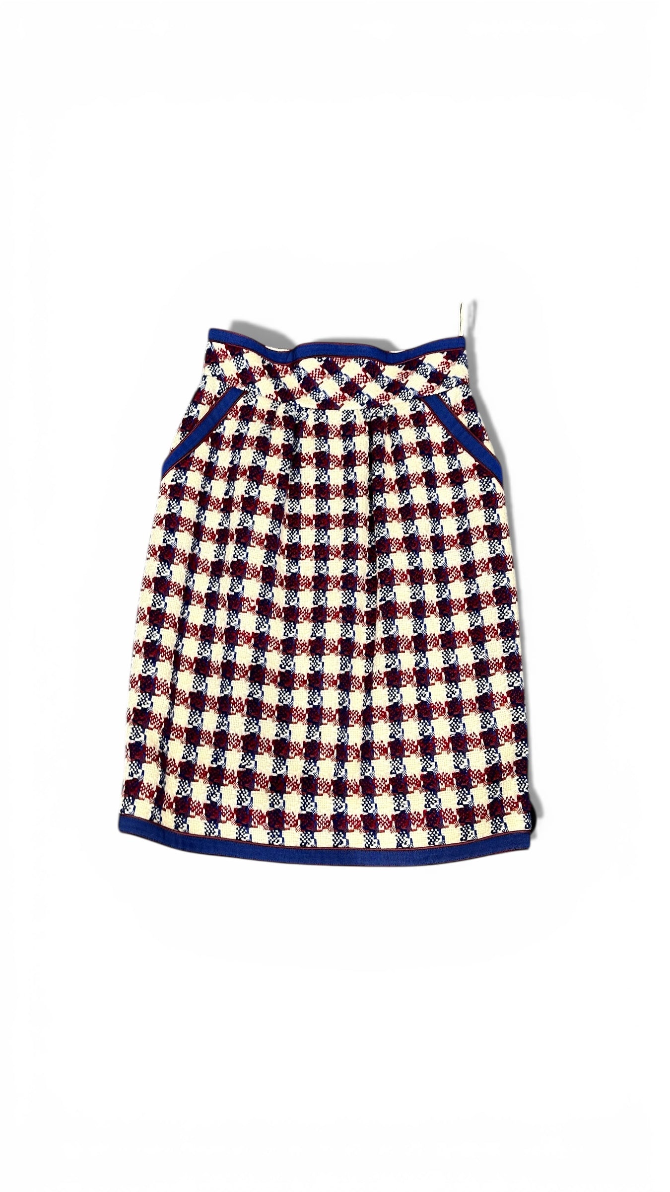 Ensemble Chanel Boutique – Tweed à carreaux tricolore (Taille 36)