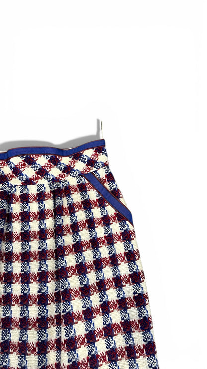 Ensemble Chanel Boutique – Tweed à carreaux tricolore (Taille 36)
