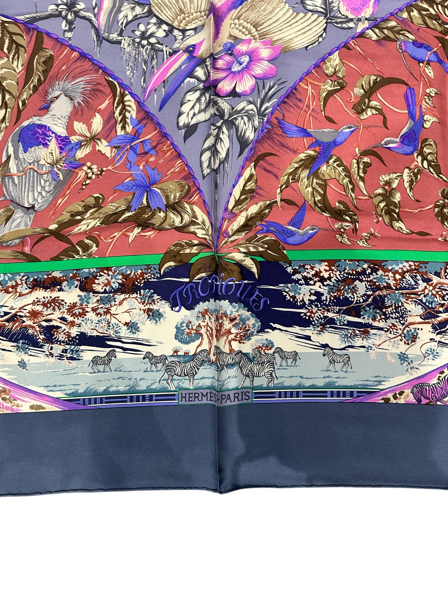 Hermès Carré 90 “Tropiques” – Soie – Multicolore