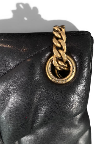 Saint Laurent Loulou Puffer Bag – Black Quilted Leather